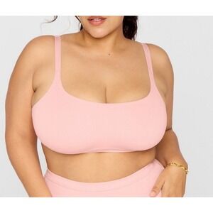 NWT Women's Fabletics Yitty Snug Cotton Square Neck Bralette Blush Pink - 6X